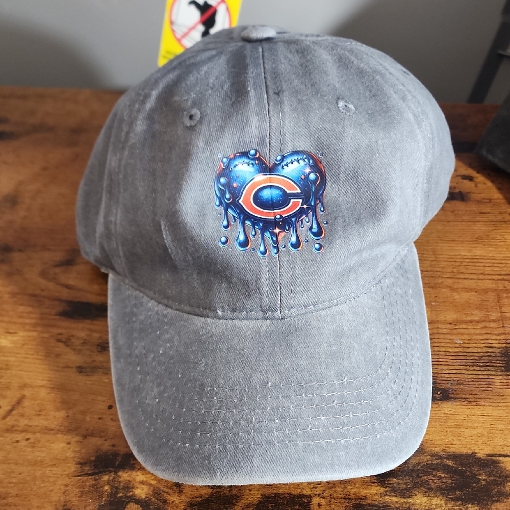 Mens Washed Demin Baseball Heart Unisex Casual Sporty Adjustable Hat For Men &